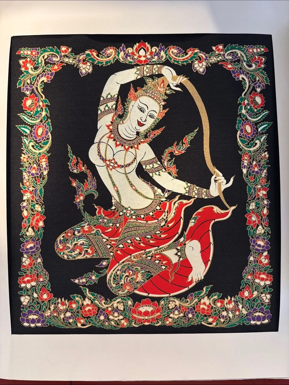 Traditional Cambodian/Asian Mythology Wall Art Cloth Prints, Set of 6